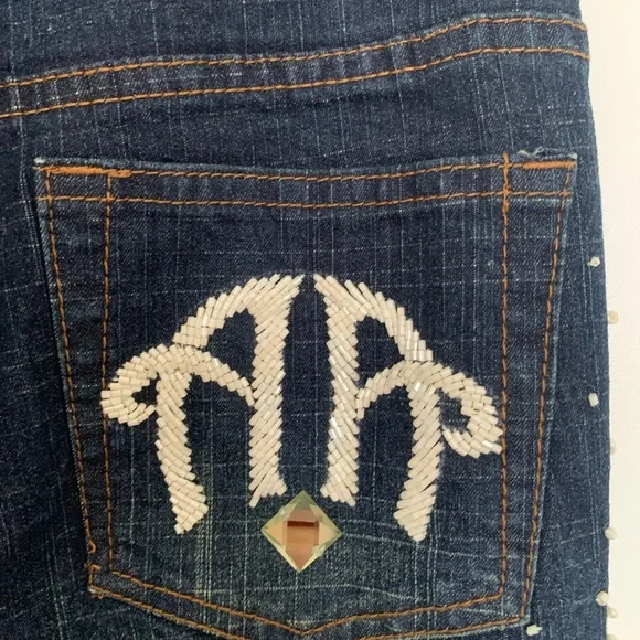 Vintage Jeans Lace Embellished with beads - Picture 7 of 12
